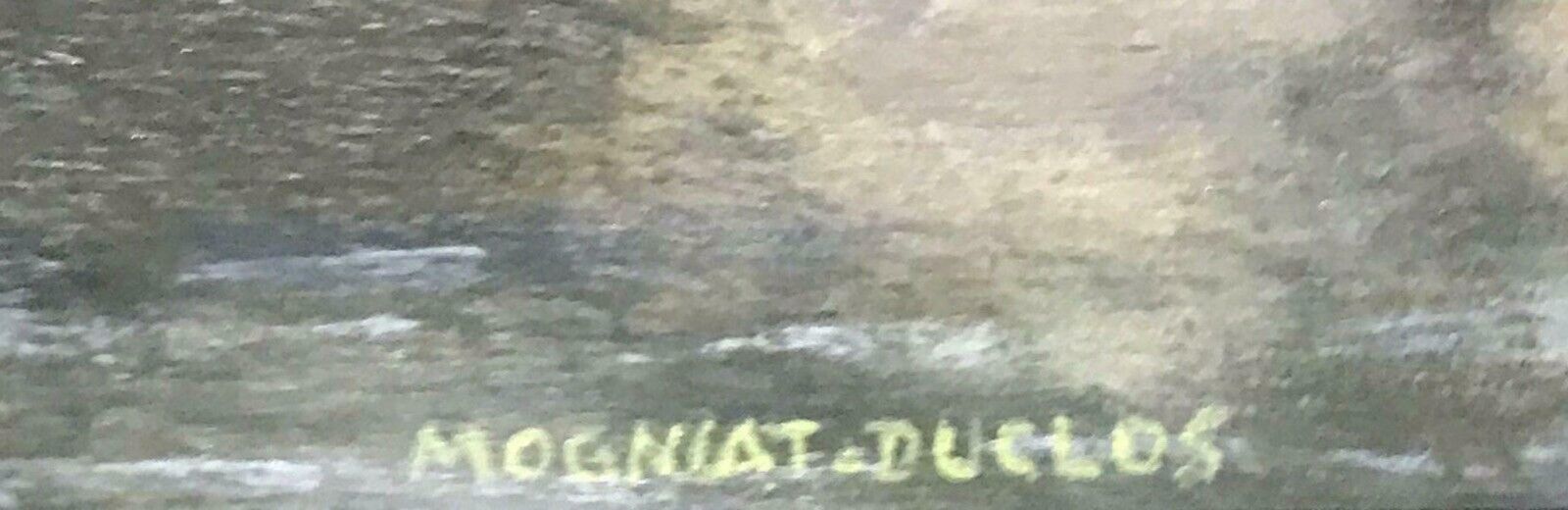 photo furniture Bertrand Mogniat Duclosboating On The River Seine Paris Underneath Stone Bridge Signed French Oilc. 1960's