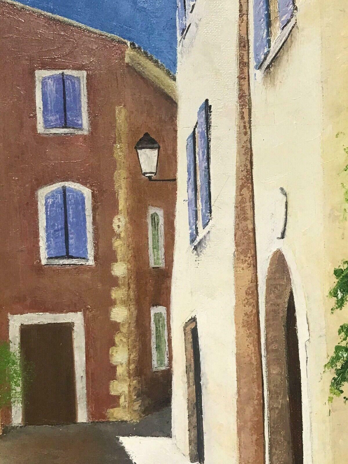 Louis Del Bianco (B.192520th Century French Signed Oil   Mediterranean Empty Street Scene Old Houses20th Century photo 919.0
