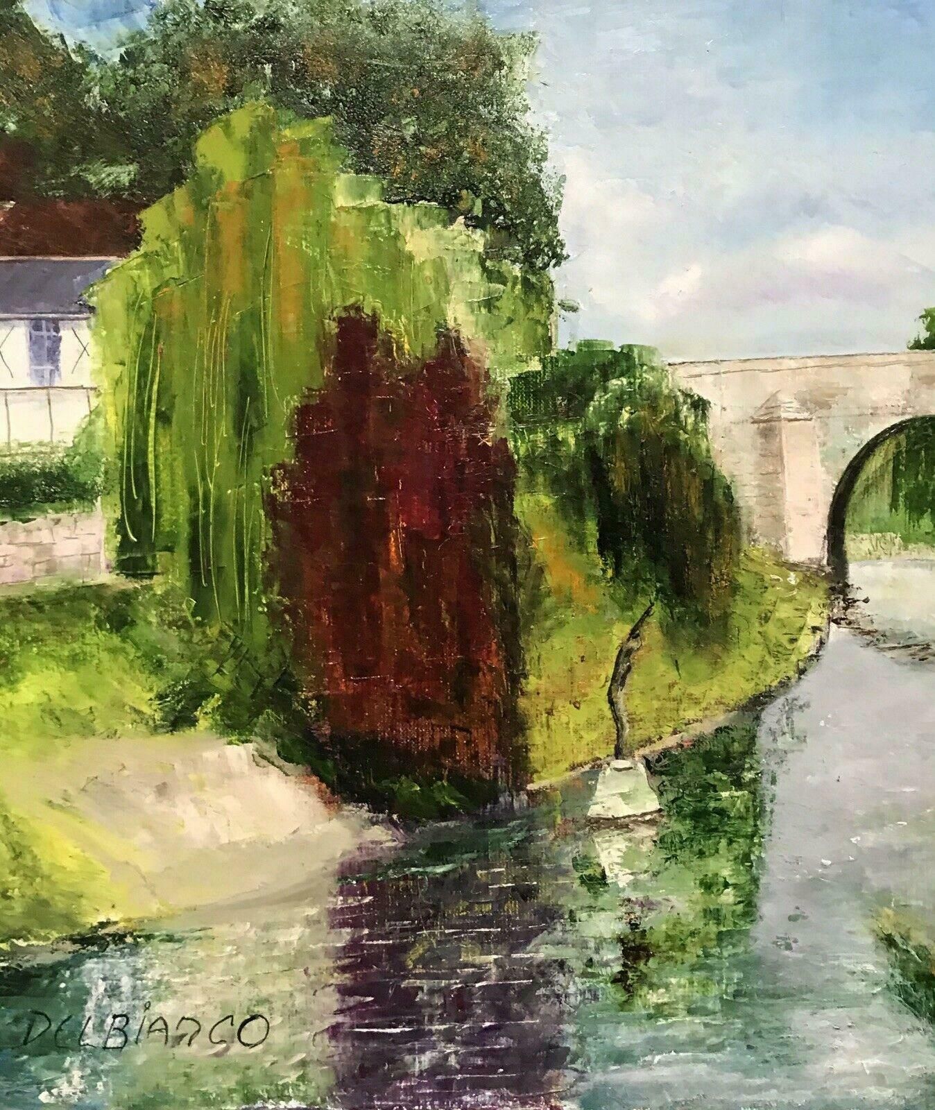 Louis Del Bianco (B.1925tranquil French Impressionist River Landscape Signed Oil   Louis Del Bianco20th Century photo furniture