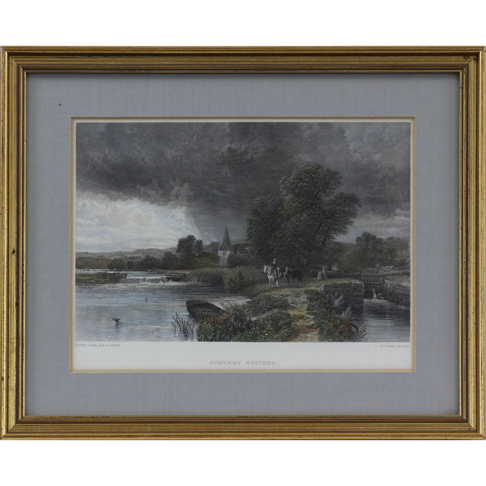 Engraving By Charles Cousen. Titled "Showery Weather".