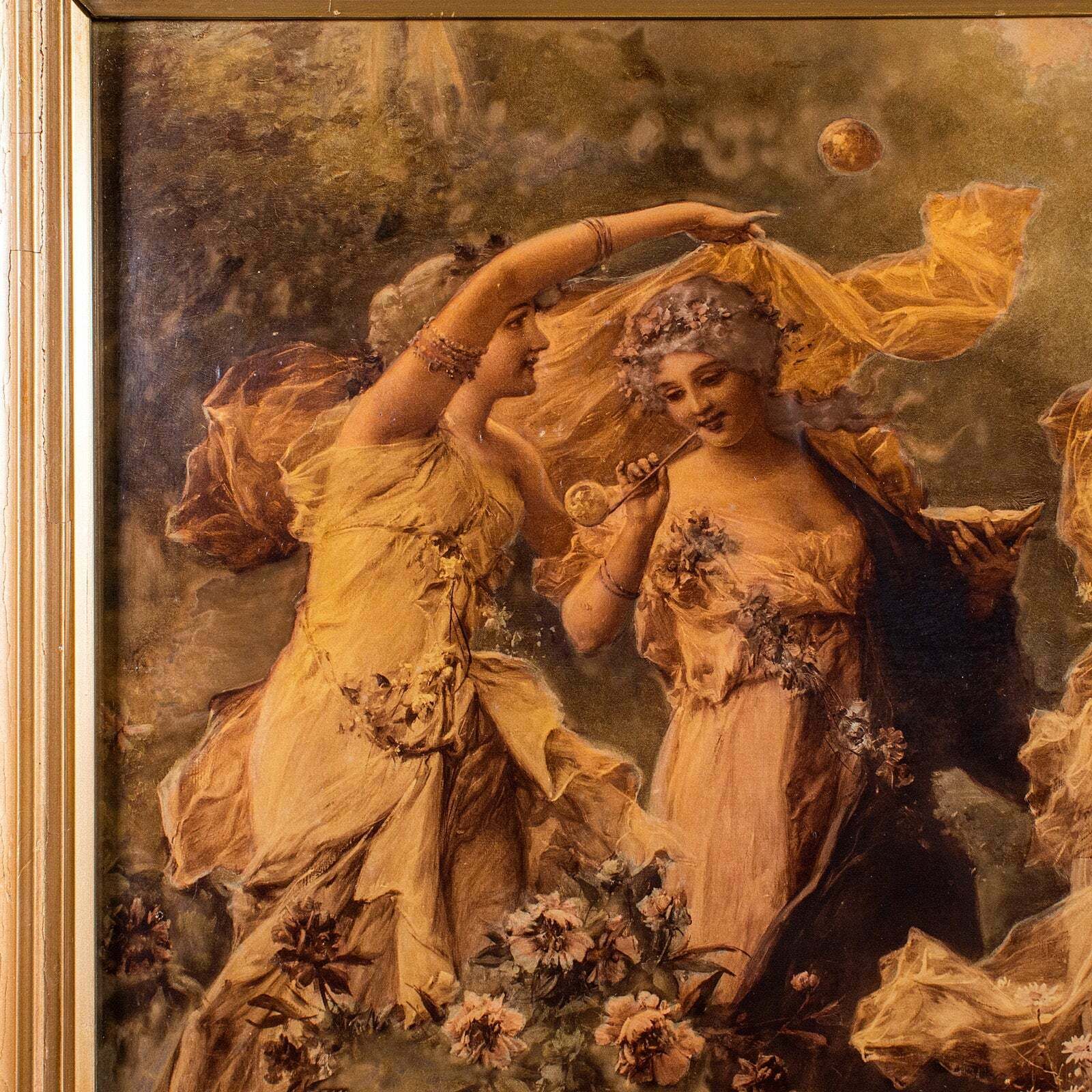 Antique Framed Crystoleum Picture, English, Art, Mezzotint Painting, Victorian photo vinterior