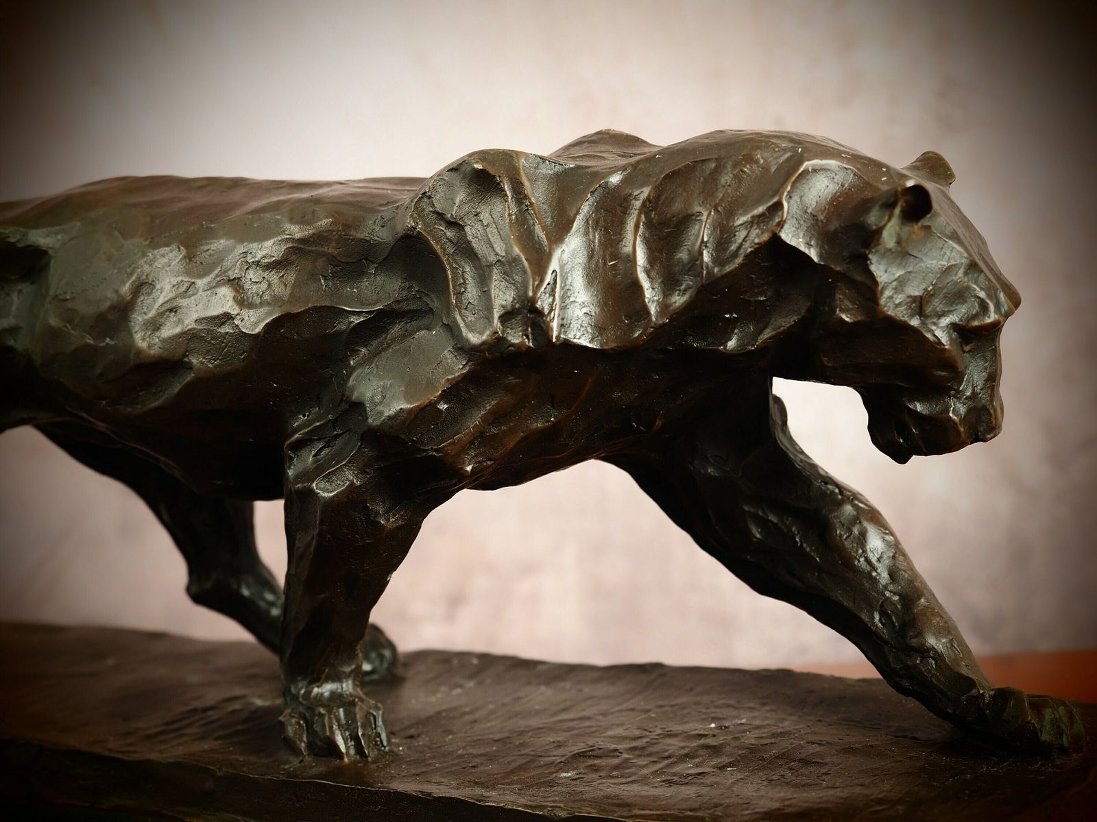 Bronze Panther Sculpture "Elegance Unleashed"   Perfect Gift For Art Lovers And Special Occasions photo vinterior