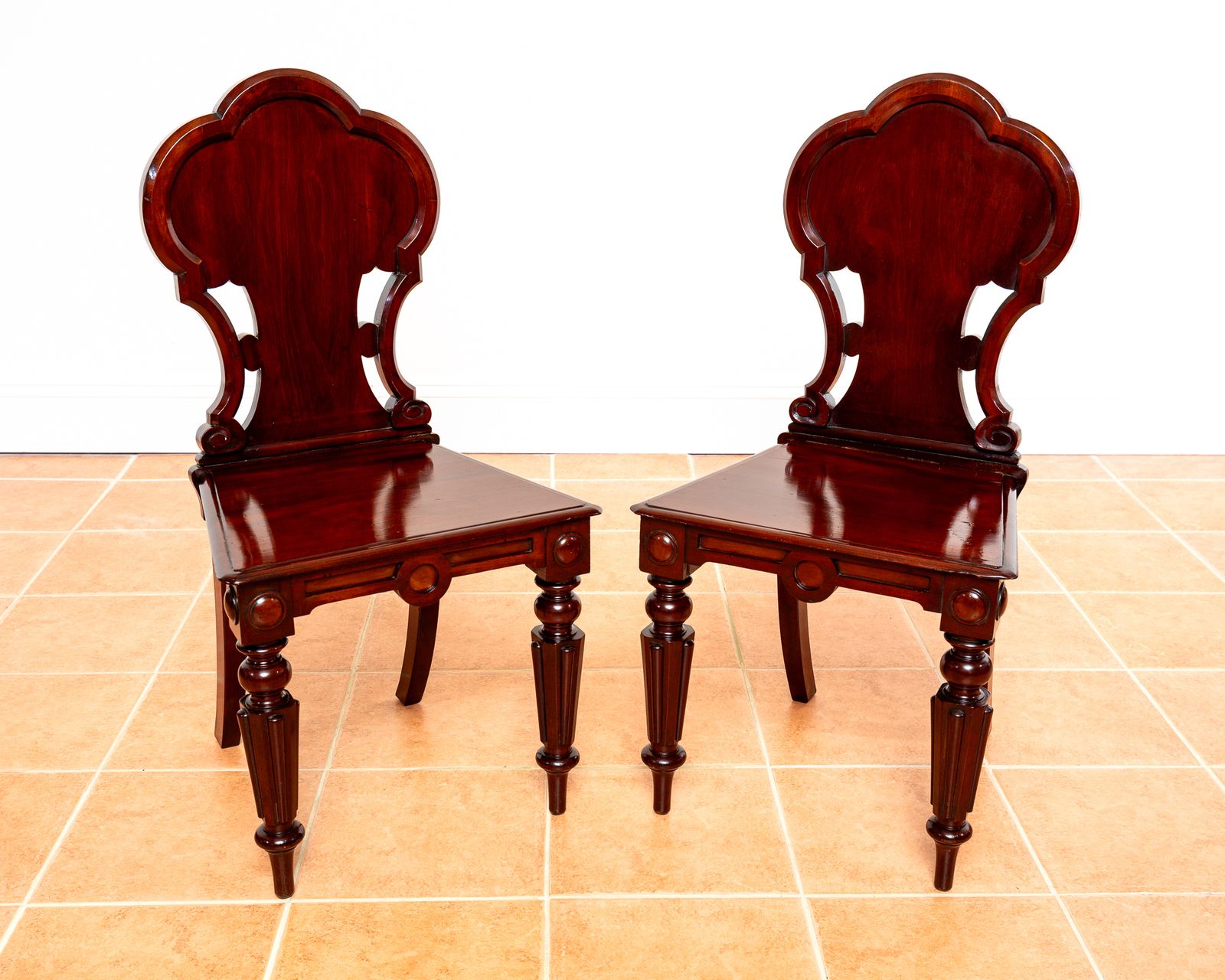 Pair Of Regency Mahogany Hall Chairs 1810 Gillows Of Lancaster Country House Fine Antique Large Carved photo 2850.0