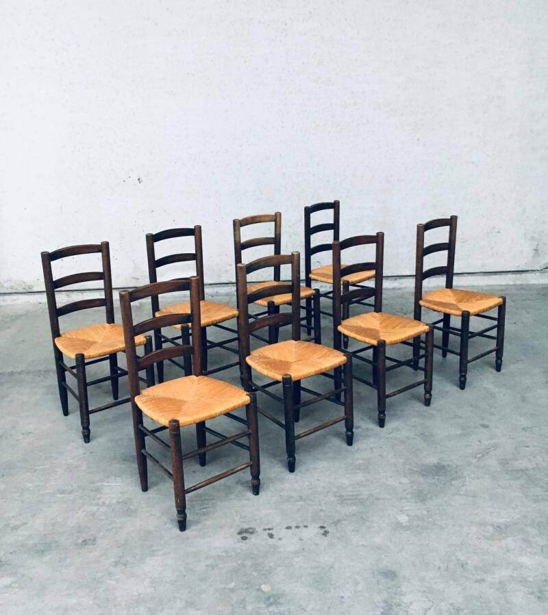 Franse Provincial Design Stoelen Met Biezen Zitting, Jaren 1940 photo buy
