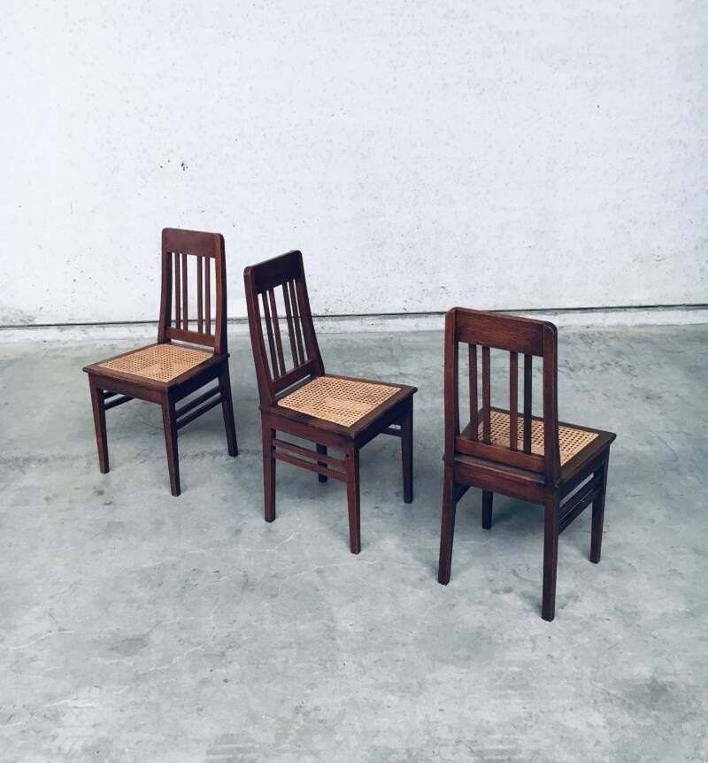 photo furniture Art Deco Eetkamerstoelen, Begin 20e Eeuw – Set Van 3