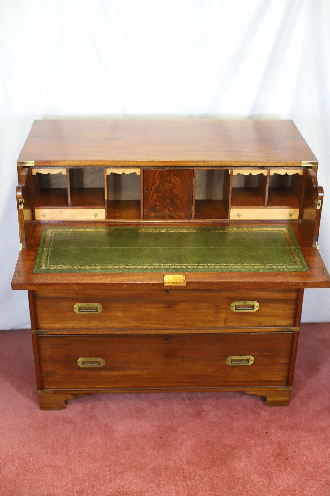 Stunning Victorian Oak Camphor Military Secretary Campaign Chest photo Furniture