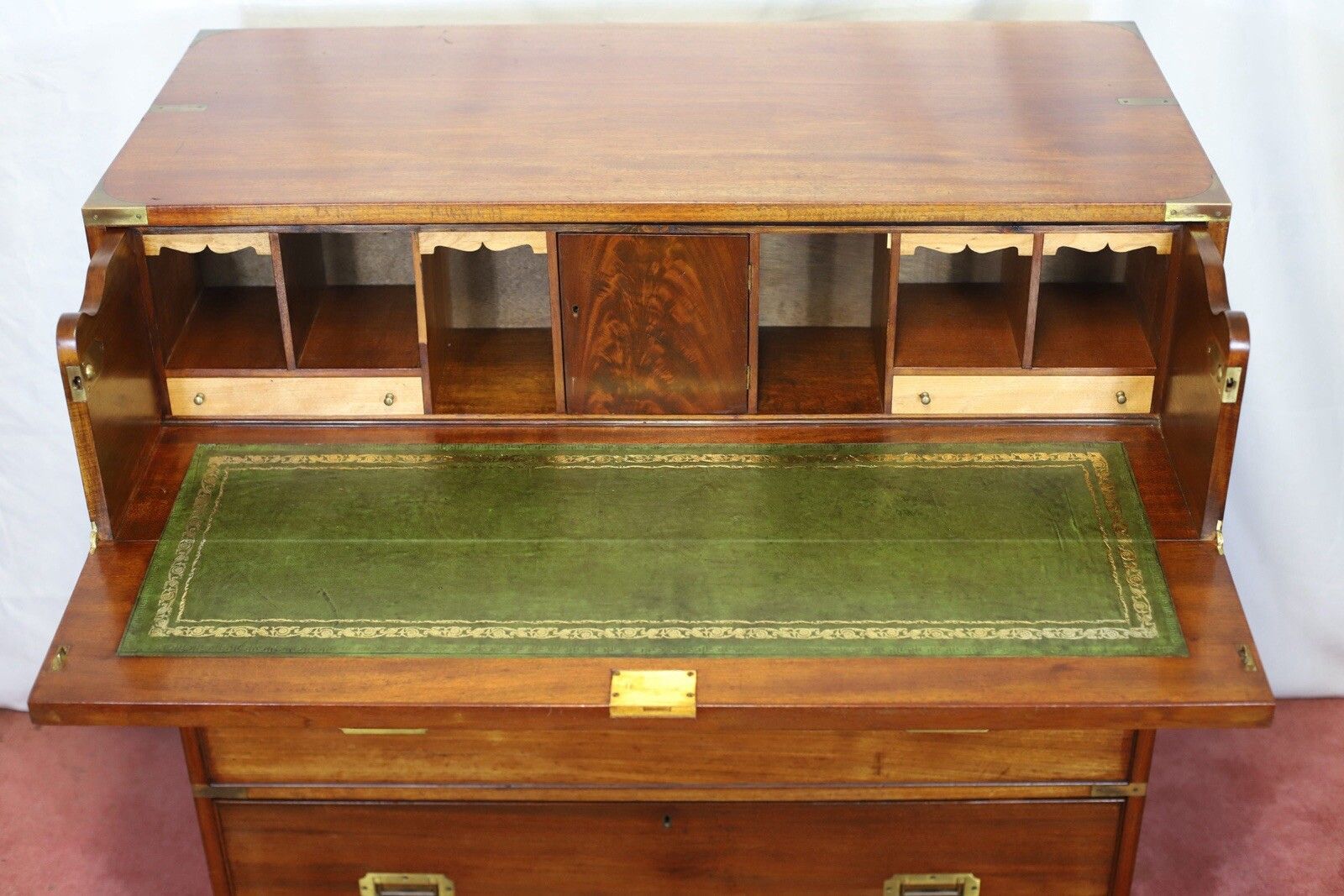 Stunning Victorian Oak Camphor Military Secretary Campaign Chest photo vinterior