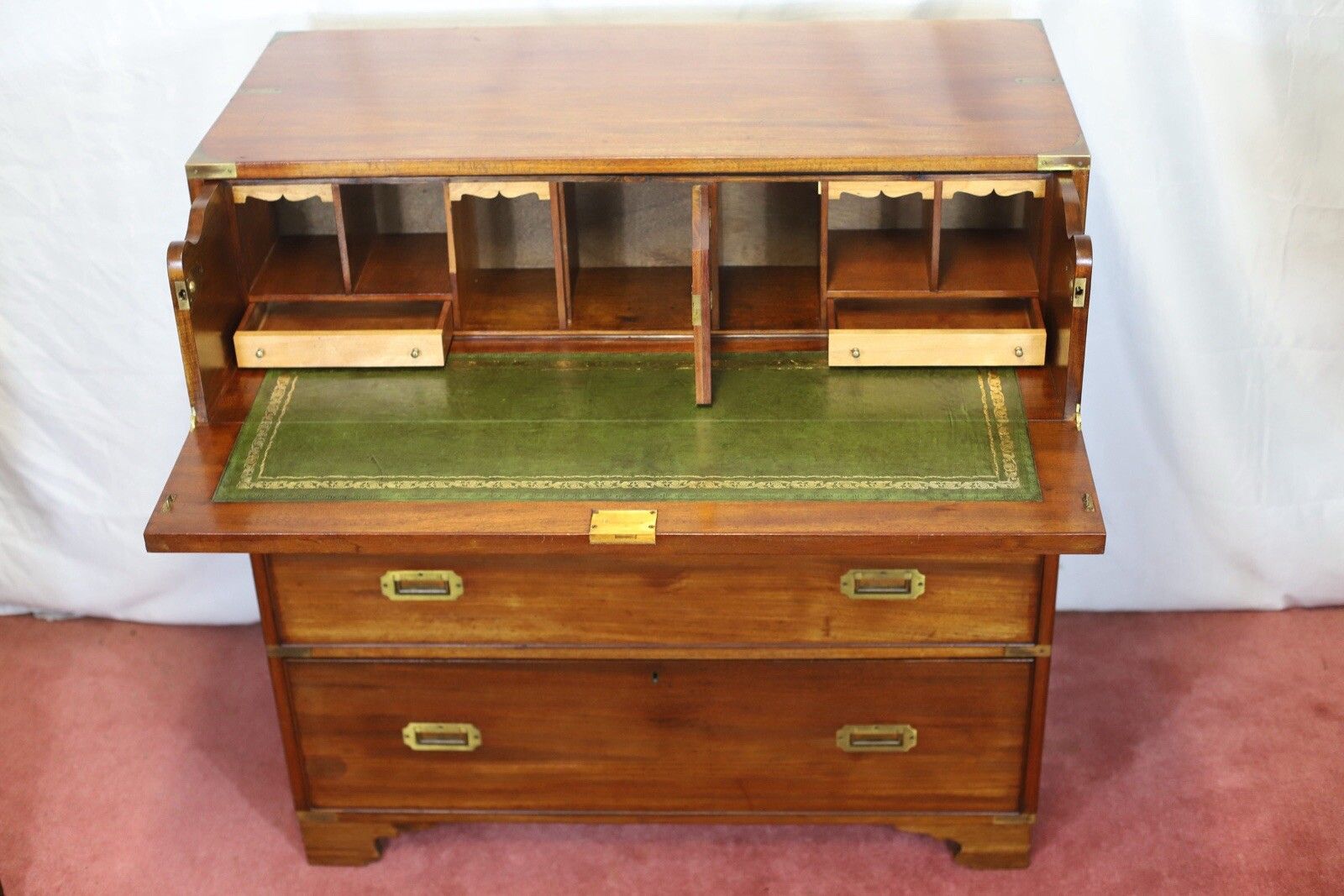 photo furniture Stunning Victorian Oak Camphor Military Secretary Campaign Chest