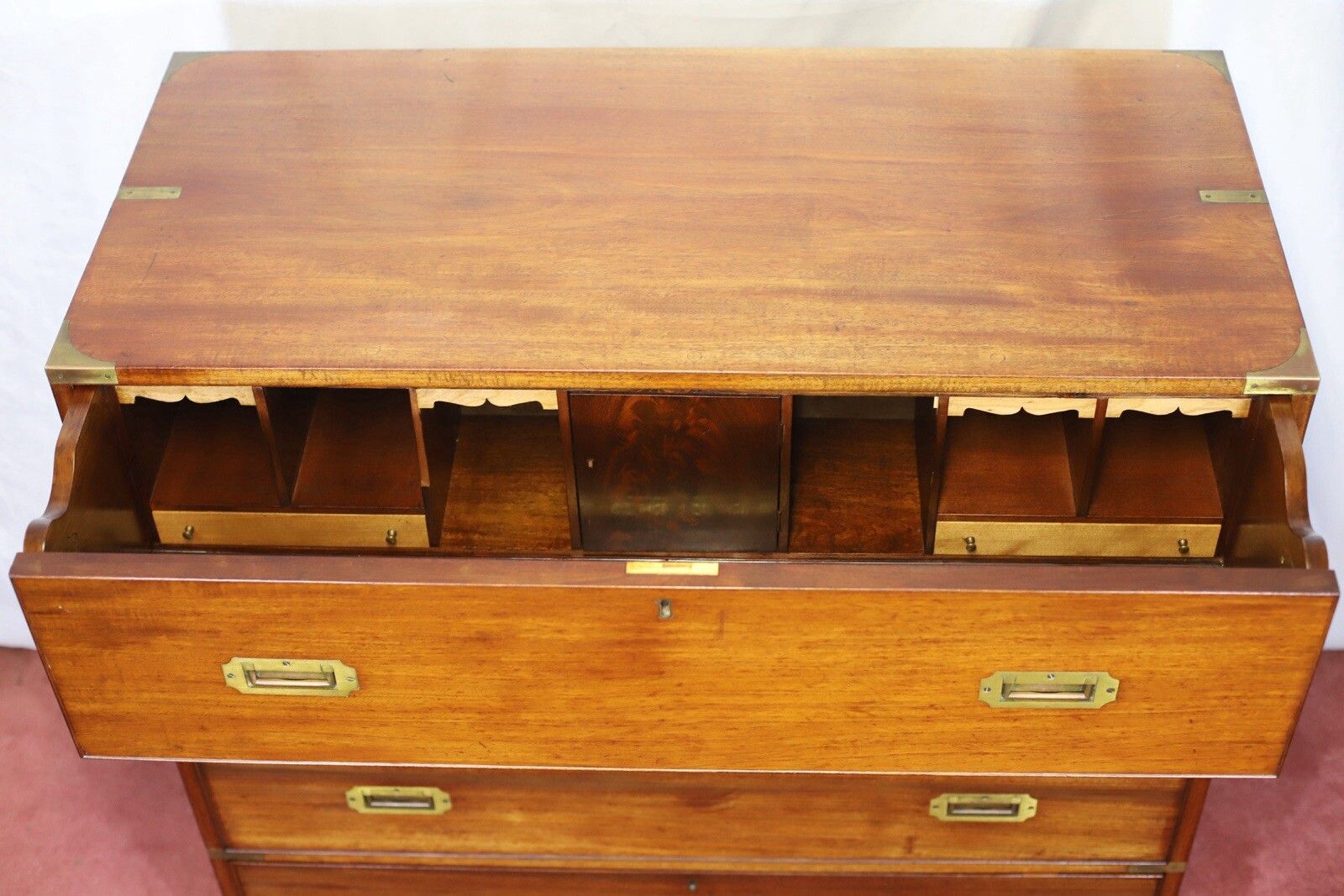 Furniture Stunning Victorian Oak Camphor Military Secretary Campaign Chest photo