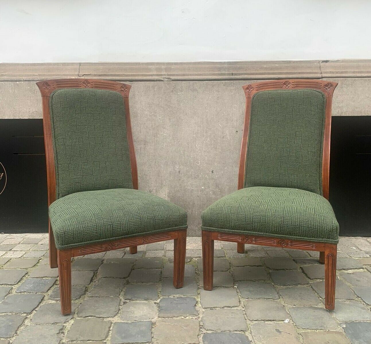 Pair Of Art Nouveau Low Chairs