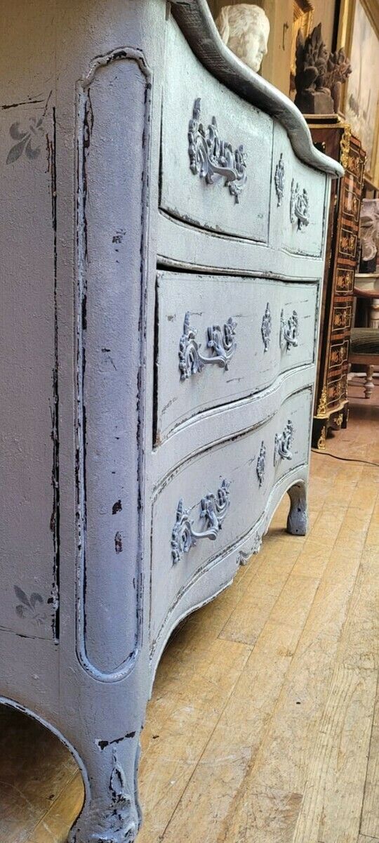 Patinated Chest Of Drawers With 4 Drawers   18th Century photo vintage