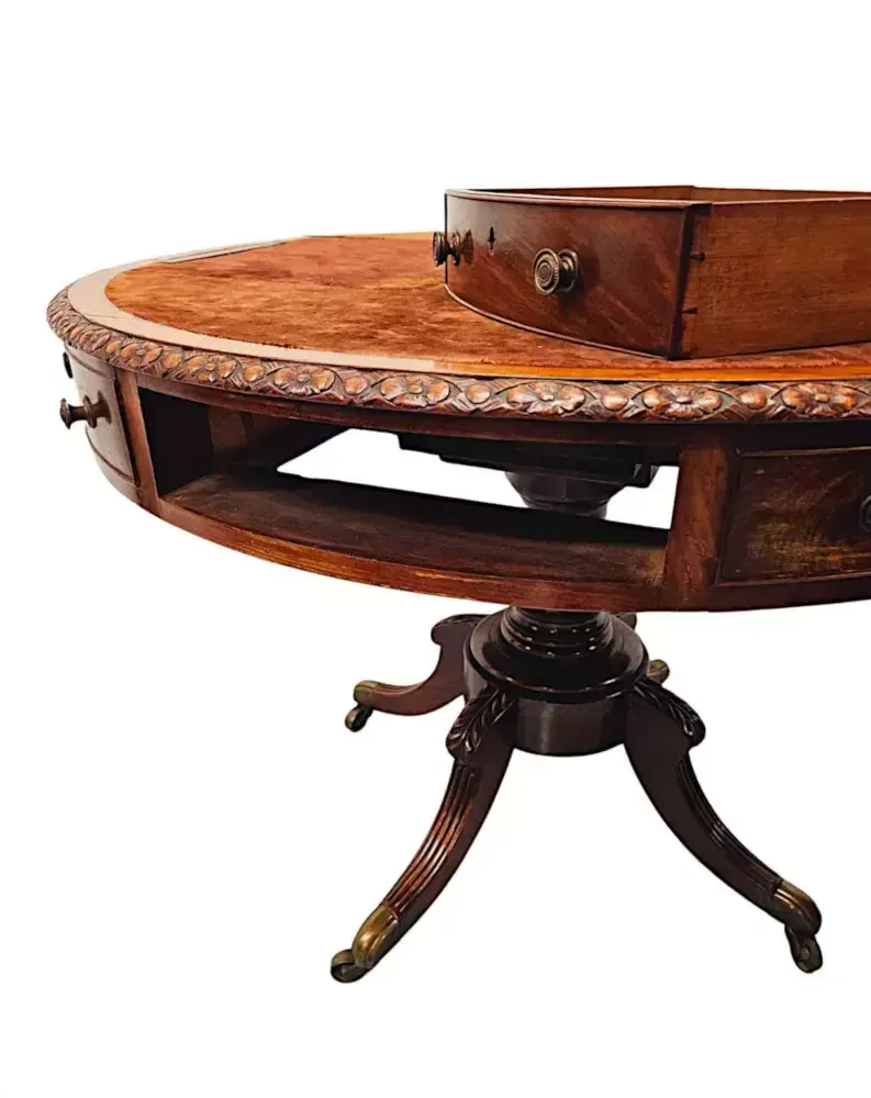 Furniture A Very Rare Early 19th Century Revolving Drum Library Centre Table photo