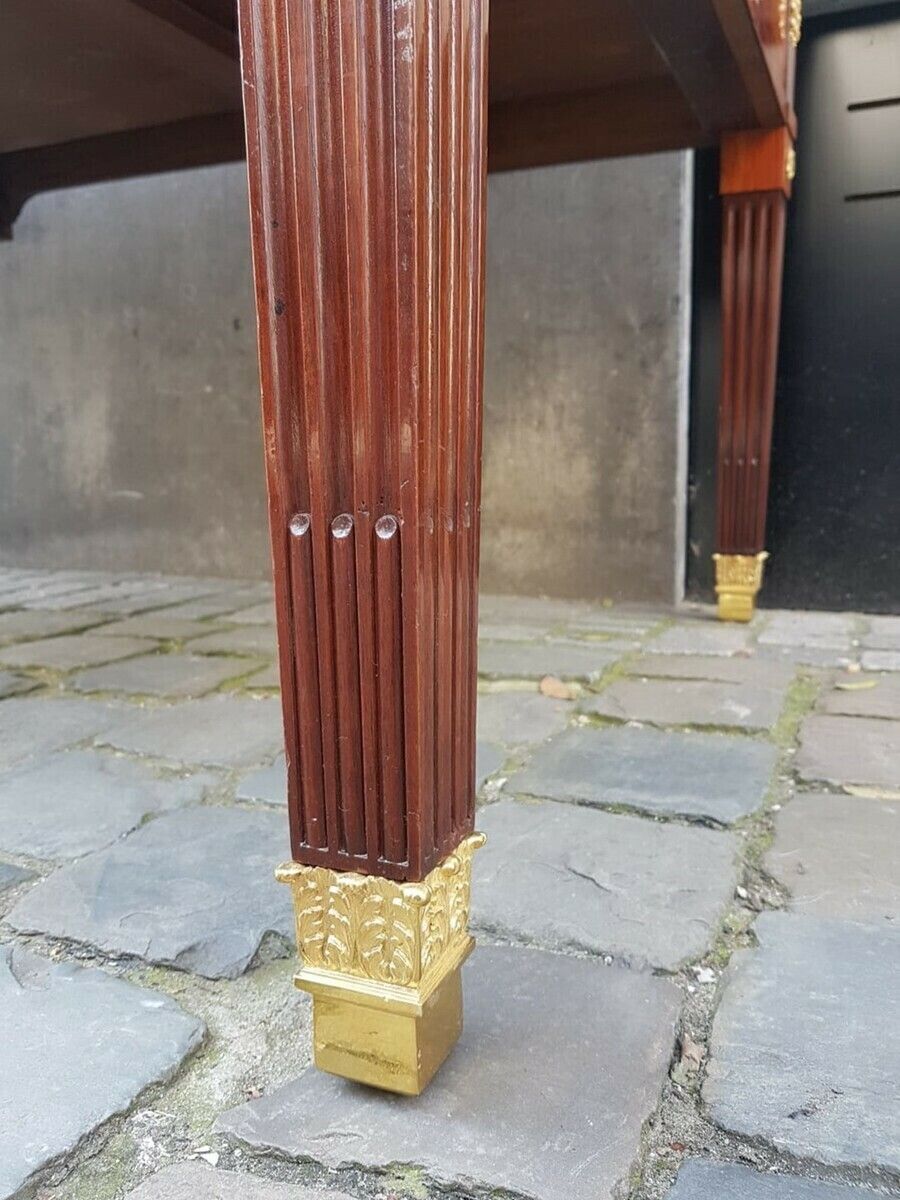 photo furniture Beautiful And Large Louis XVI Style Desk   Several Species Of Fruitwood   Gilt Bronze Hardware   Leather