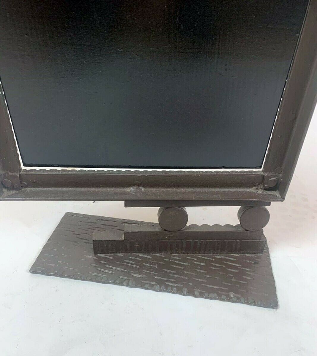 Hammered Wrought Iron Mirror   Art Deco Period Circa 1930 photo 850.0