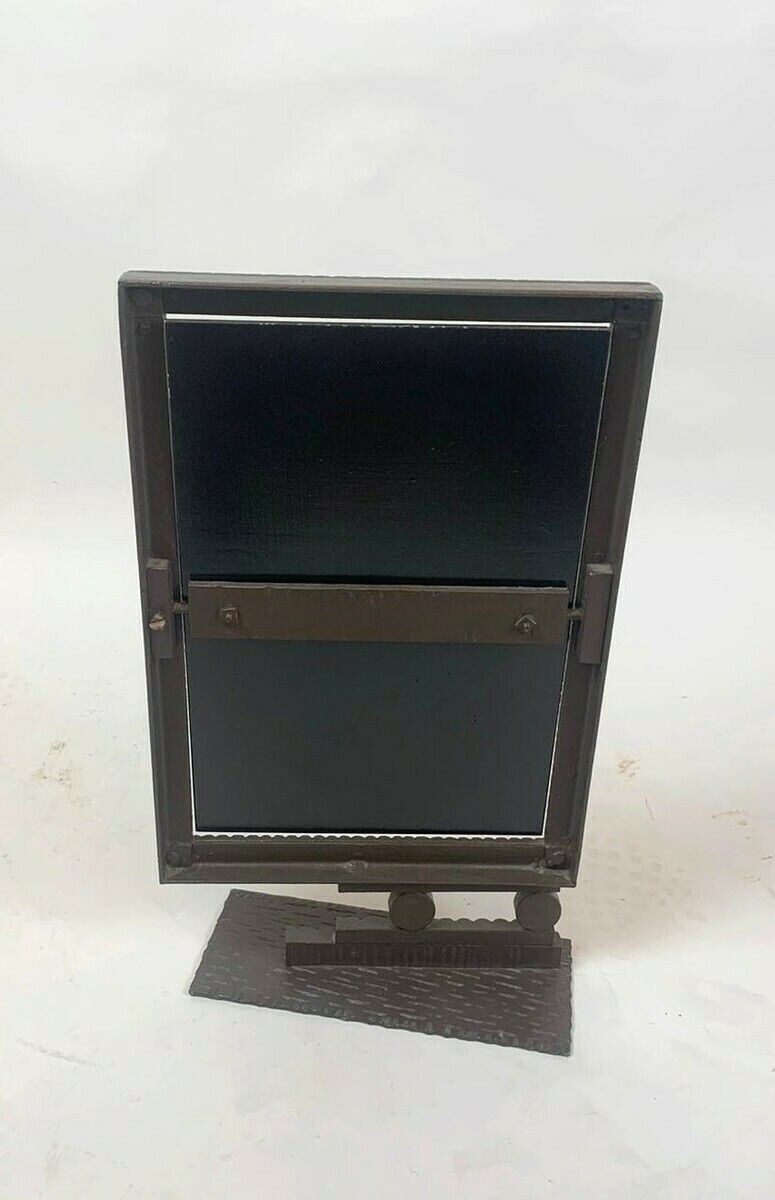 Hammered Wrought Iron Mirror   Art Deco Period Circa 1930 photo vinterior