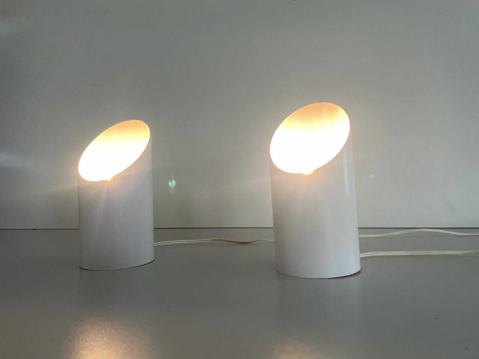 Tubular Design White Metal Pair Of Sconces Or Ceiling Lamps By Francesconi Fratelli Brescia 1, 1970s, Italy photo vintage