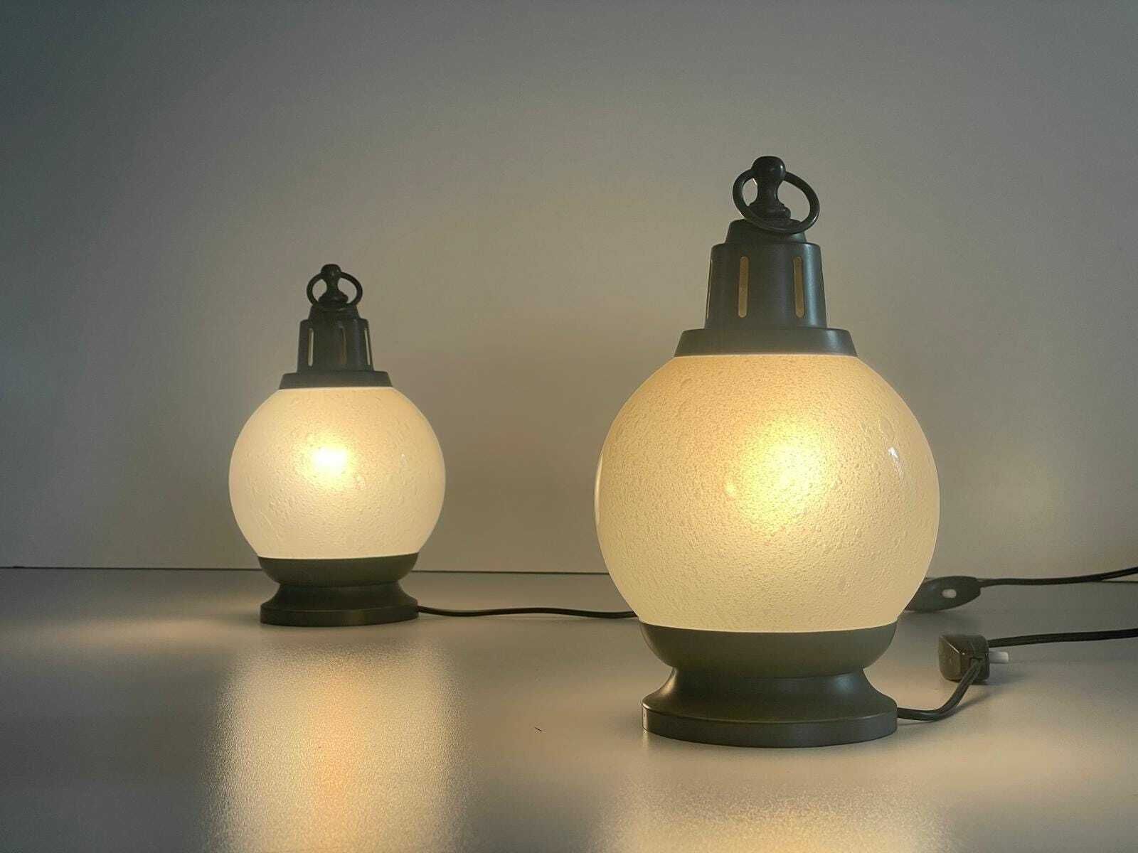 Air Bubble Glass Pair Of Table Lamps By Azucena, 1960s, Italy photo 981.0