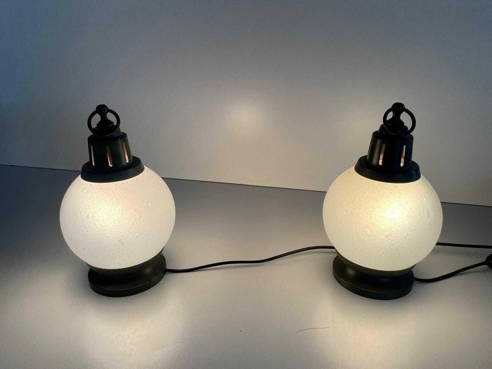 photo for sale Air Bubble Glass Pair Of Table Lamps By Azucena, 1960s, Italy