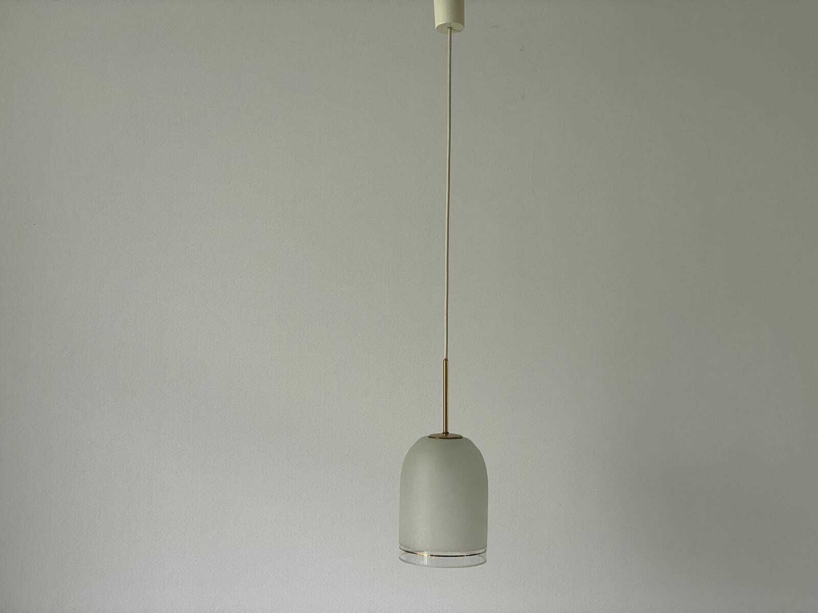 Small Elegant Glass Pendant Lamp By Doria With Gold Details, 1960s, Germany photo Lighting
