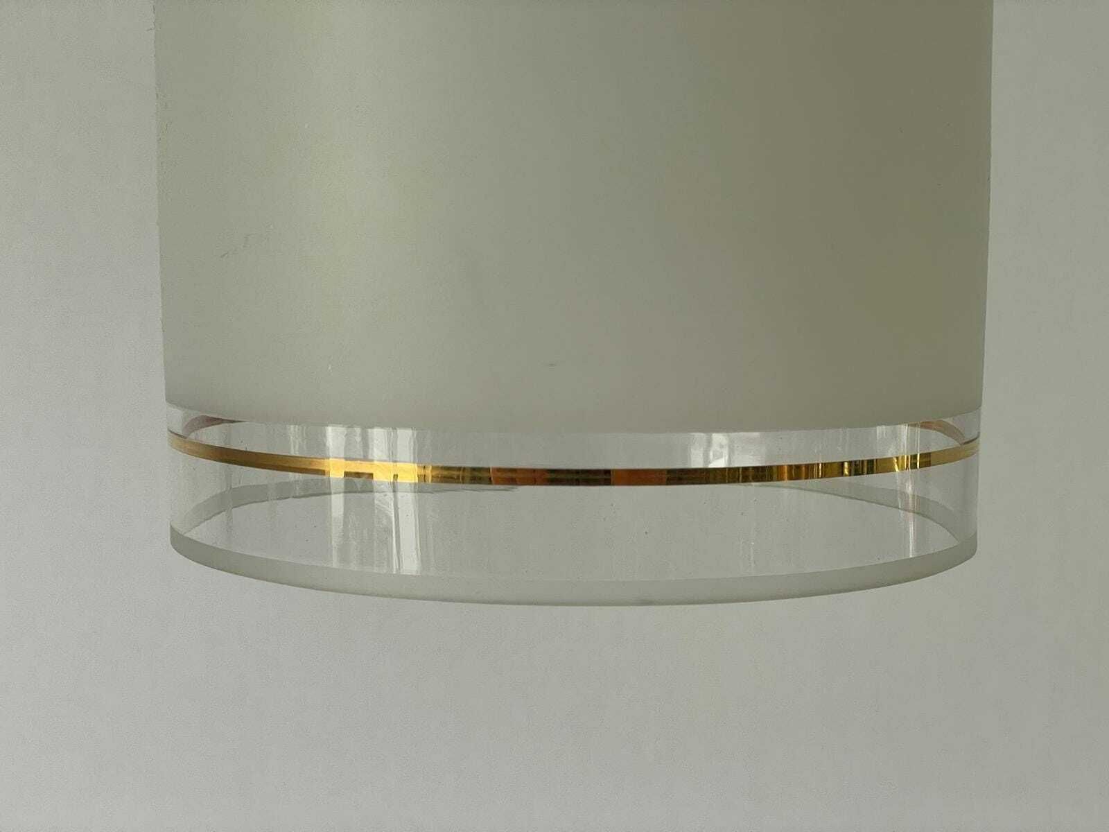 photo furniture Small Elegant Glass Pendant Lamp By Doria With Gold Details, 1960s, Germany