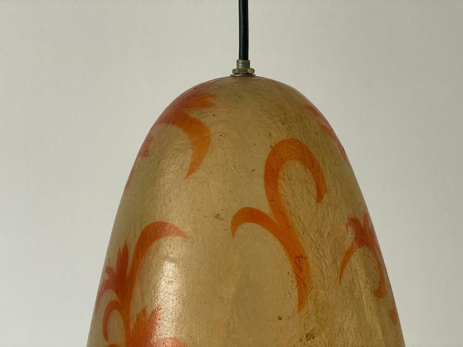 photo furniture Unusual Italian Design Polyester Pendant Lamp With Floral Art Signs, 50s/60s, Italy