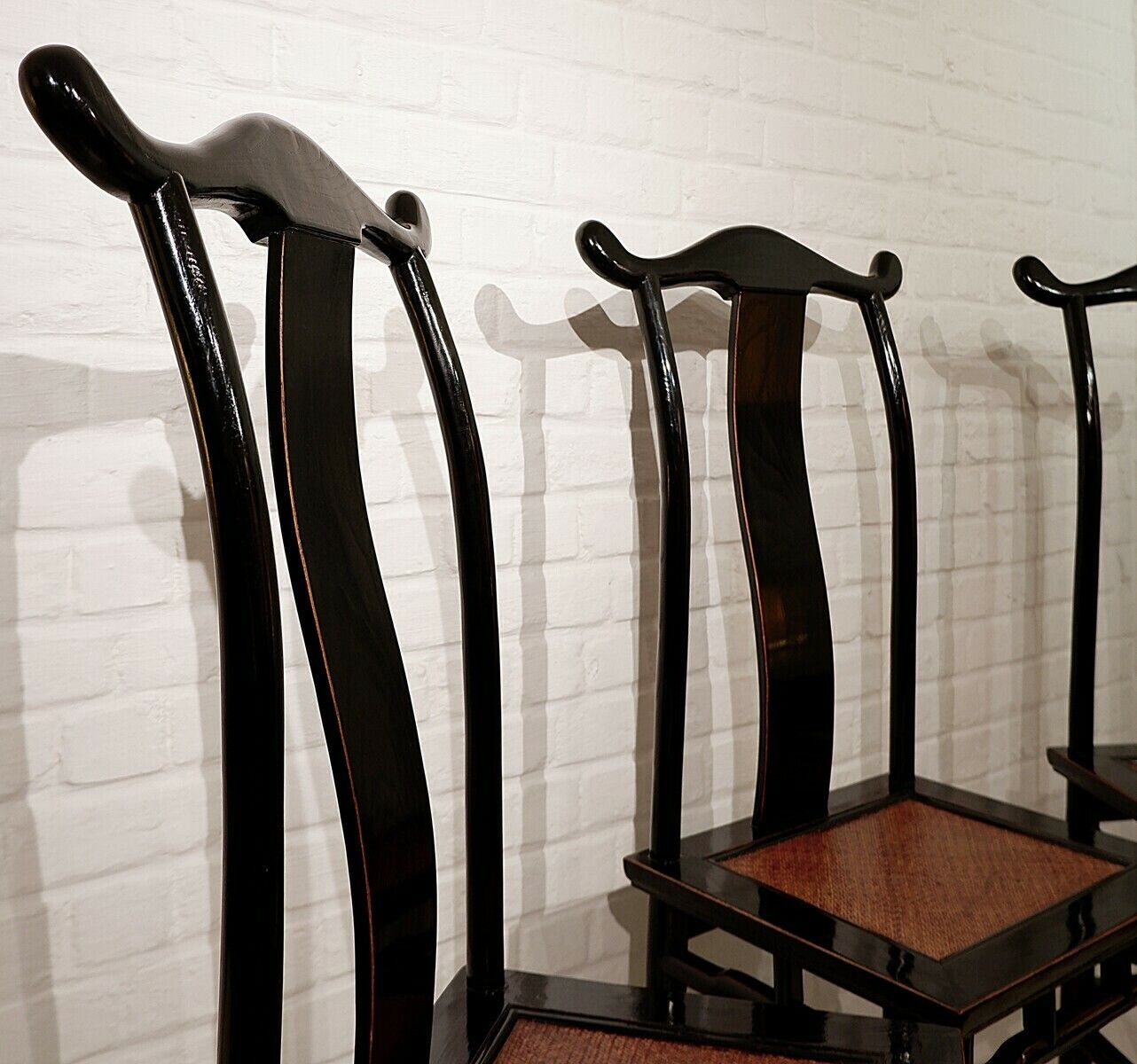 Set Of 6 Chinese Chairs In Black Lacquered Wood photo 4500.0