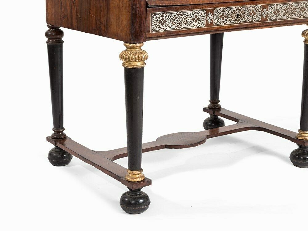 17th C. Rosewood And Tin Marquetry Writing Desk photo furniture