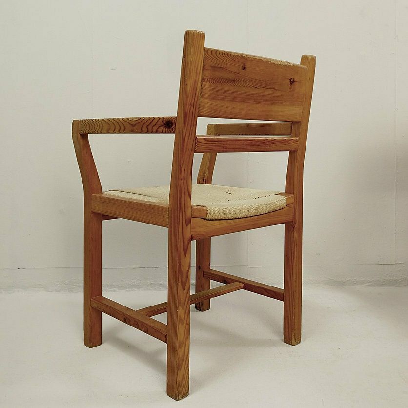 Set Of 8 Pine And Rope Chairs   Denmark 1980' photo for sale