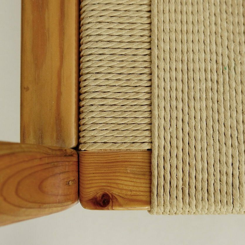 Set Of 8 Pine And Rope Chairs   Denmark 1980' photo Furniture