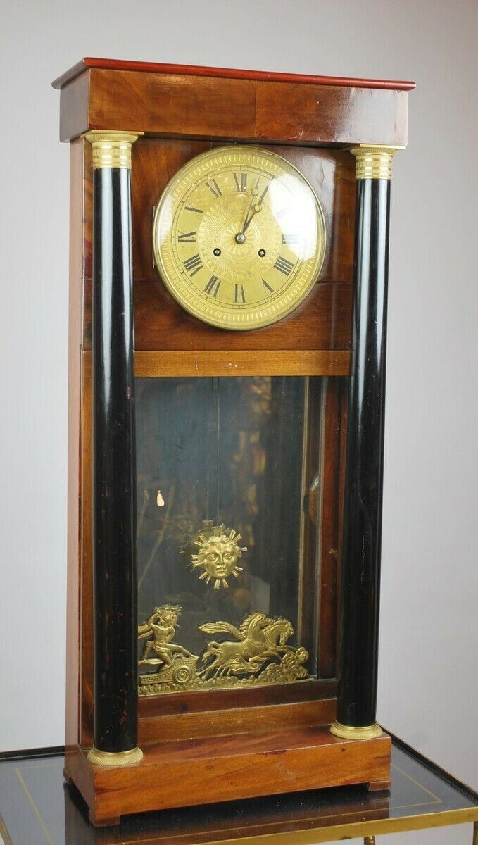 Empire Clock In Mahogany, Black Poly Wood photo furniture