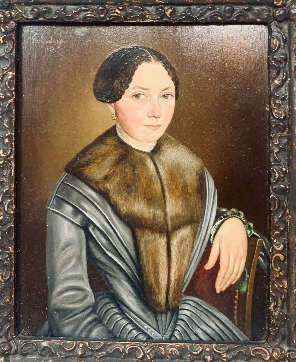 Oil On Panel   Mademoiselle Félicie Defays   Signed   1852 Frame: 22 X 25 Cm photo 800.0