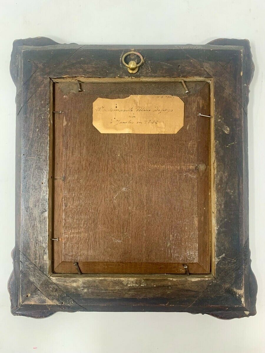 Oil On Panel   Mademoiselle Félicie Defays   Signed   1852 Frame: 22 X 25 Cm photo buy