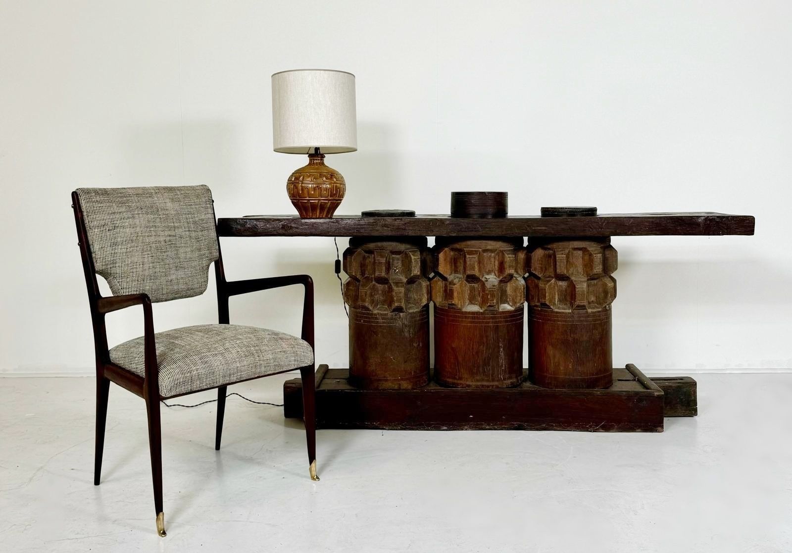 Wooden Console Made Of Sugar Cane Crusher Elements photo furniture