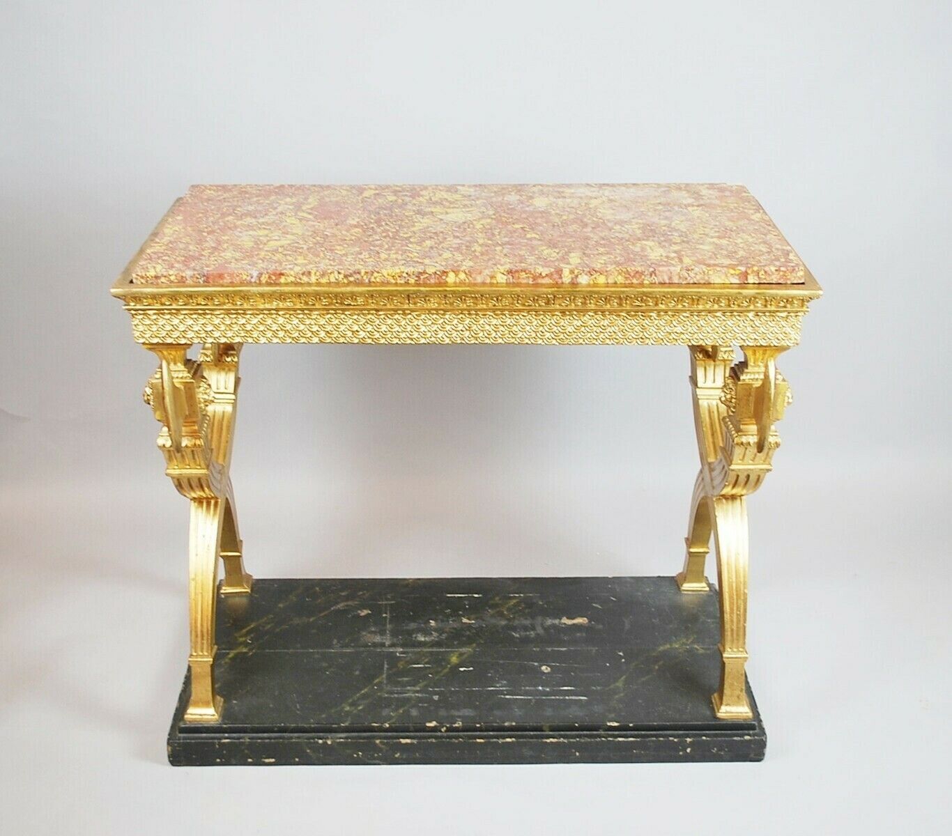 Console In Golden Wood, Marble, 19th.C Sweden. ( Circa 1800 ) photo for sale