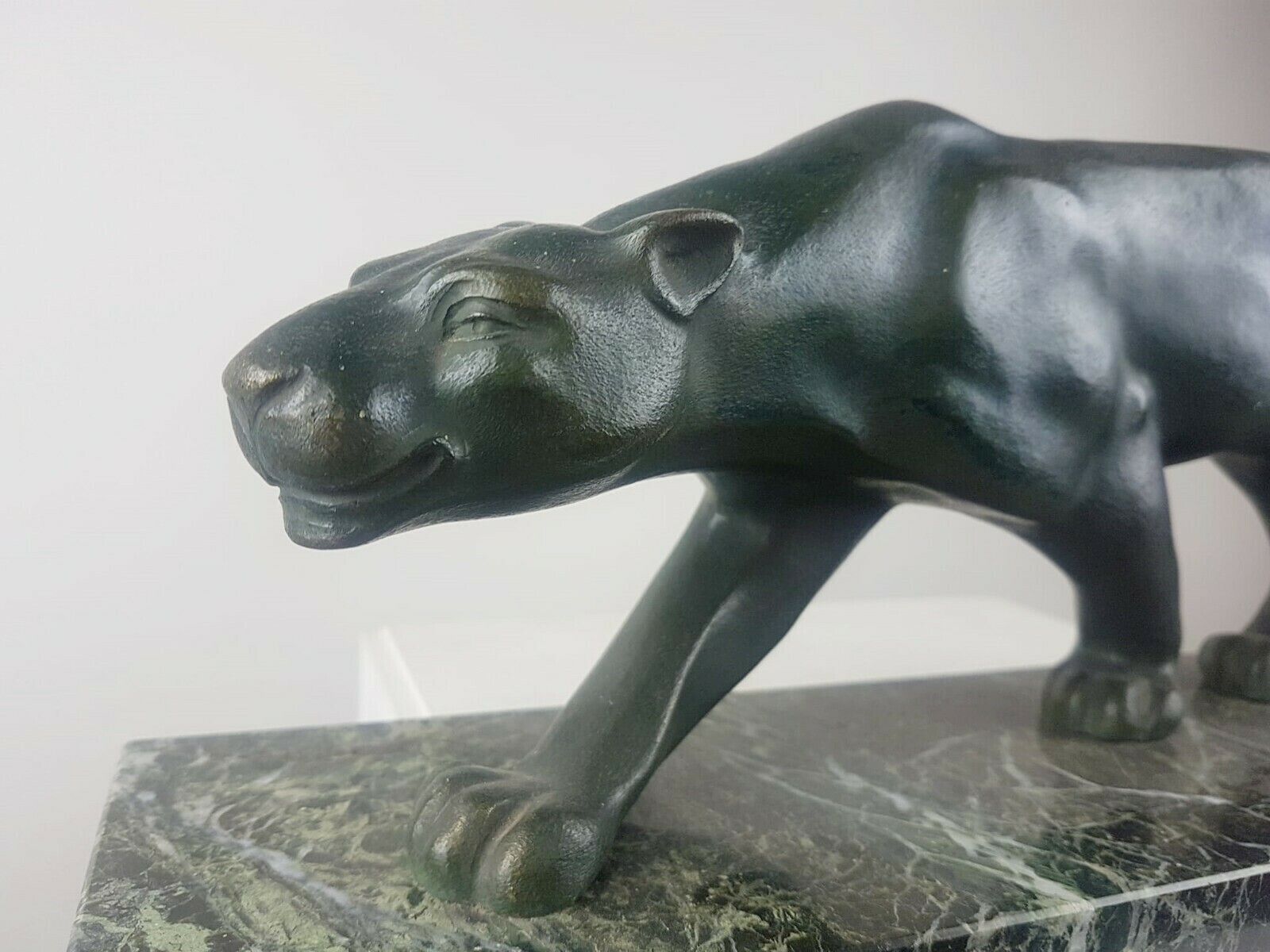 Bronze Lioness With Green Patina On Marble Base   Signed Secondo   Circa 1930 photo furniture
