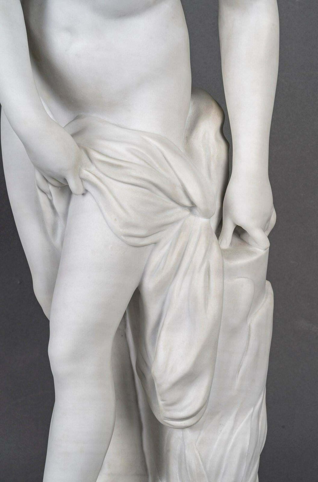 A Big Sculpture In White Carrara Marble, Napoleon III Period. photo Art
