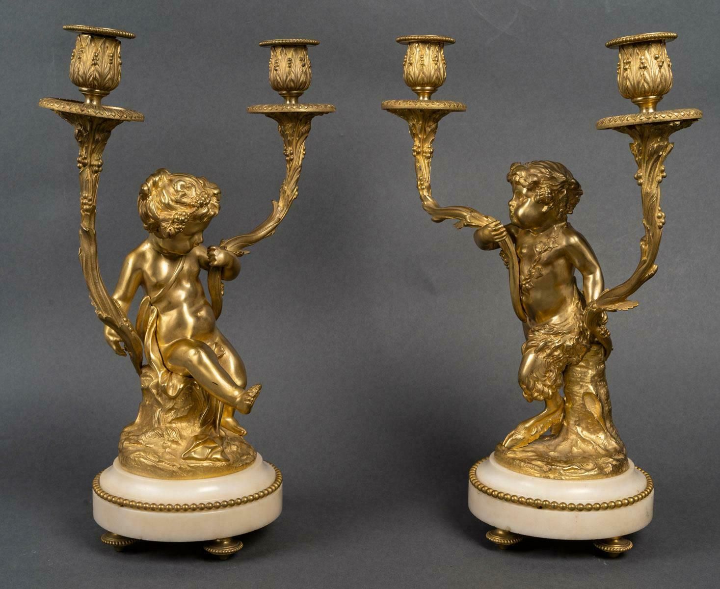 An Important Pair Of 19th Century Candelabra With Babies, Napoleon III Period photo 6155.28