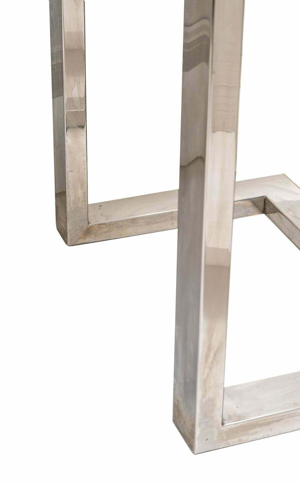 Large Chrome Plated Metal And Travertine Console Table, Italy, 1970. photo Furniture