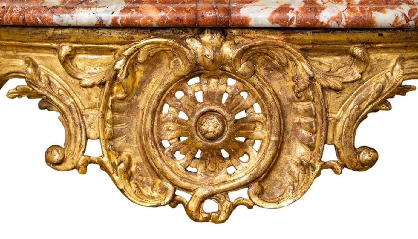 а Big Carved And Gilded Wood Console Table, Regency Period, 18th Century photo 17852.0