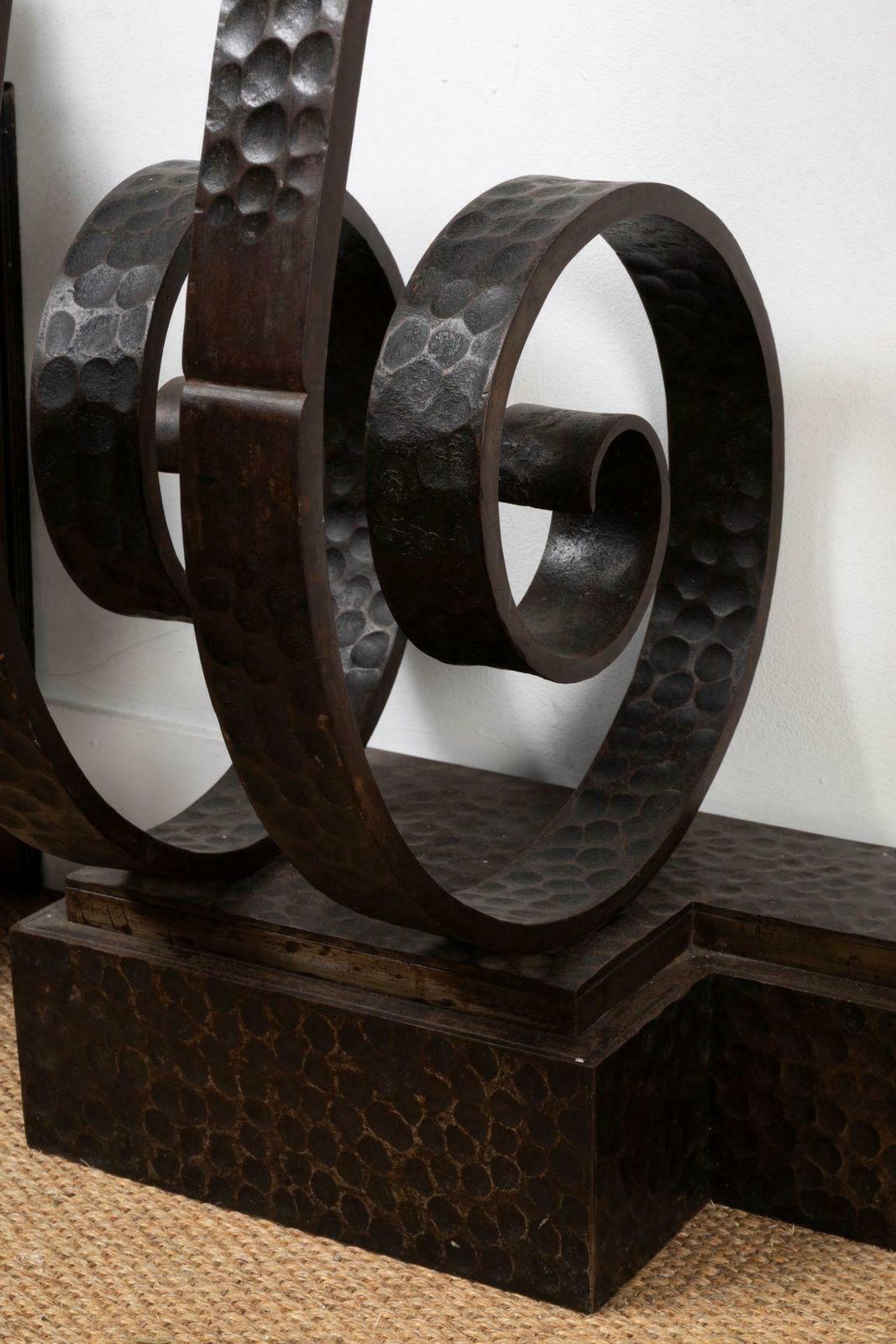 An Big Art Deco Console Table, 1930, In Wrought Iron With Marble Top. photo 14678.0
