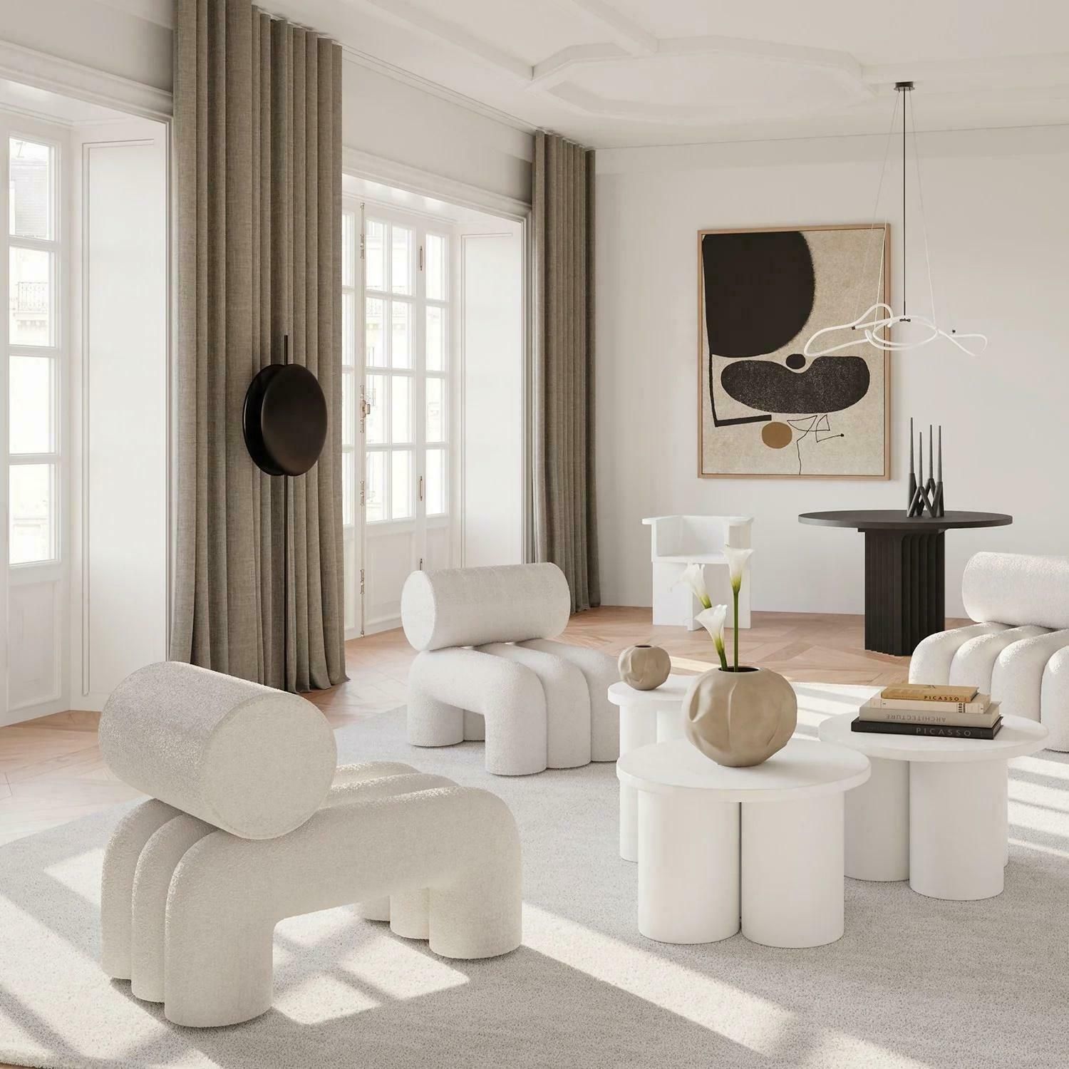 Big Foot Table Tall, Side Table, End Of Sofa, Fiber Concrete, Contemporary Work. photo 1025.88
