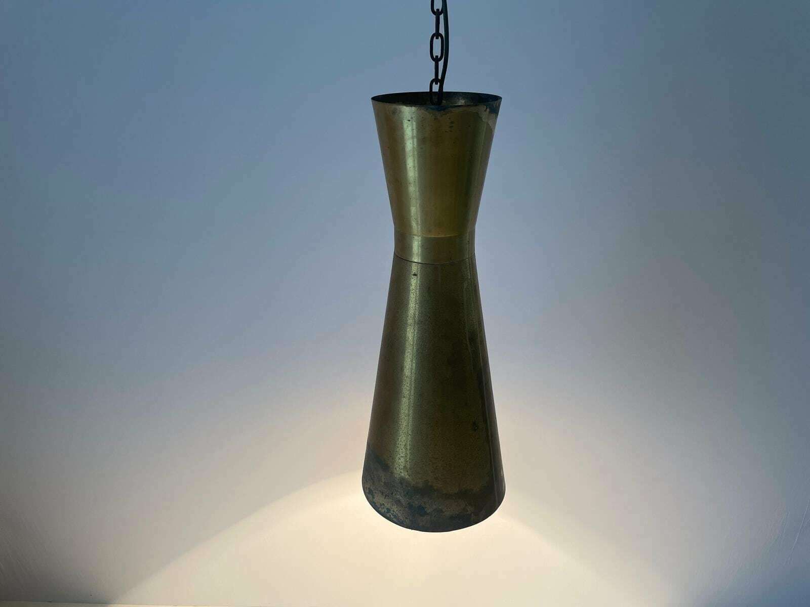 Brass Diabolo Shade Xl Church Pendant Lamp With Chain Hanger, 40s/50s, 3 Available photo 1347.0
