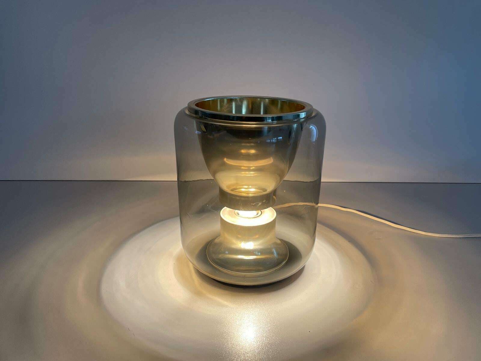 Glass And Gold Metal Ceiling Lamp By Erco, 1970s, Germany photo 540.0