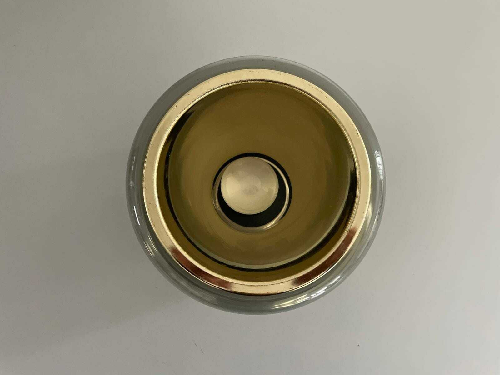 Glass And Gold Metal Ceiling Lamp By Erco, 1970s, Germany photo buy