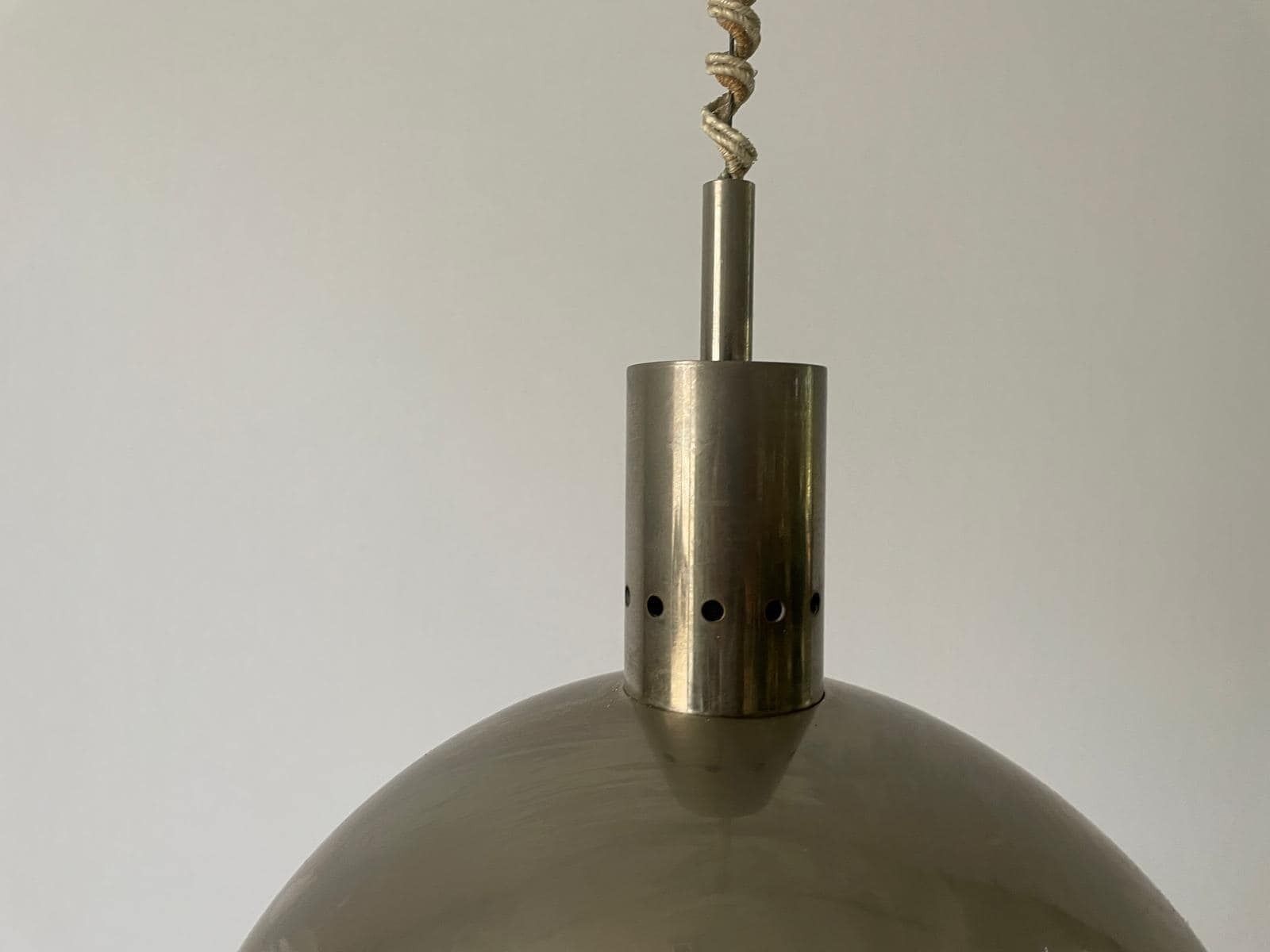 Mid Century Modern Italian Matte Chrome Pendant Lamp, 1960s, Italy photo buy