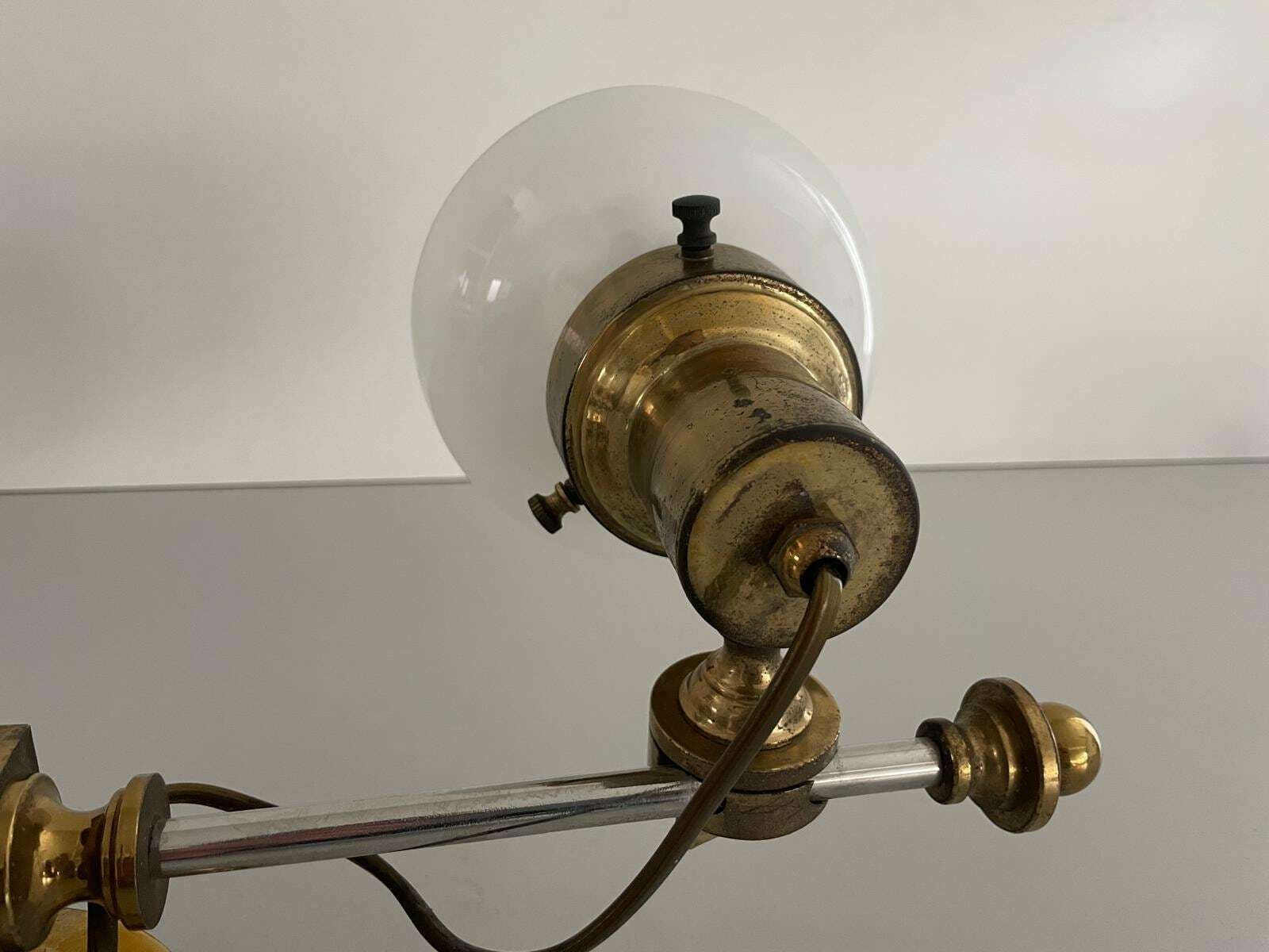 Mid Century Modern 4 Head Opaline Glass And Brass Wall Lamp, 1960s, Italy photo vinterior