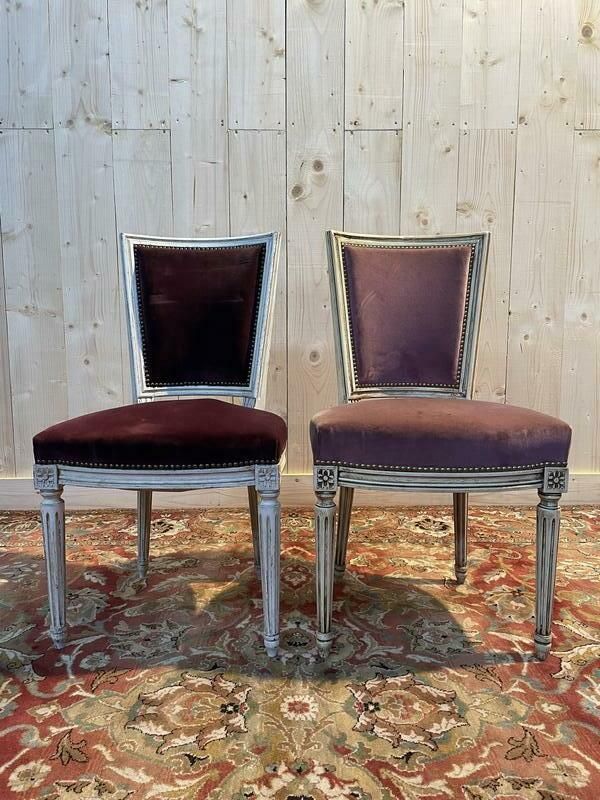 Suite De 8 Chaises Style Louis XVI Modèle Trapèze photo for sale