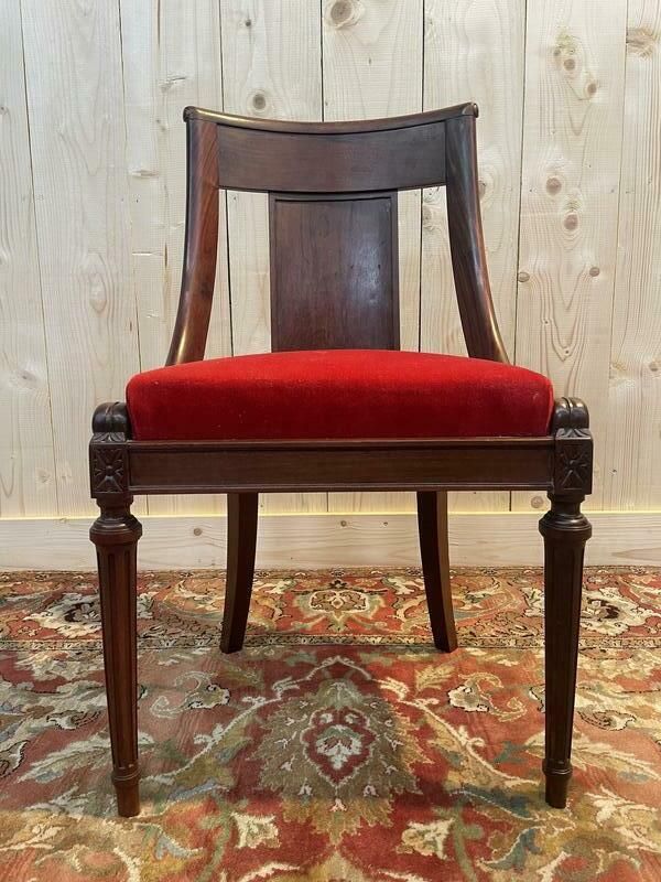 Suite De 6 Chaises Gondoles Empire   Louis XVI En Acajou photo Furniture