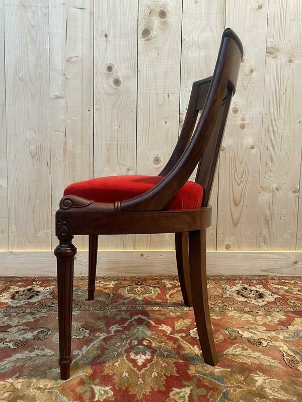 Suite De 6 Chaises Gondoles Empire   Louis XVI En Acajou photo vinterior