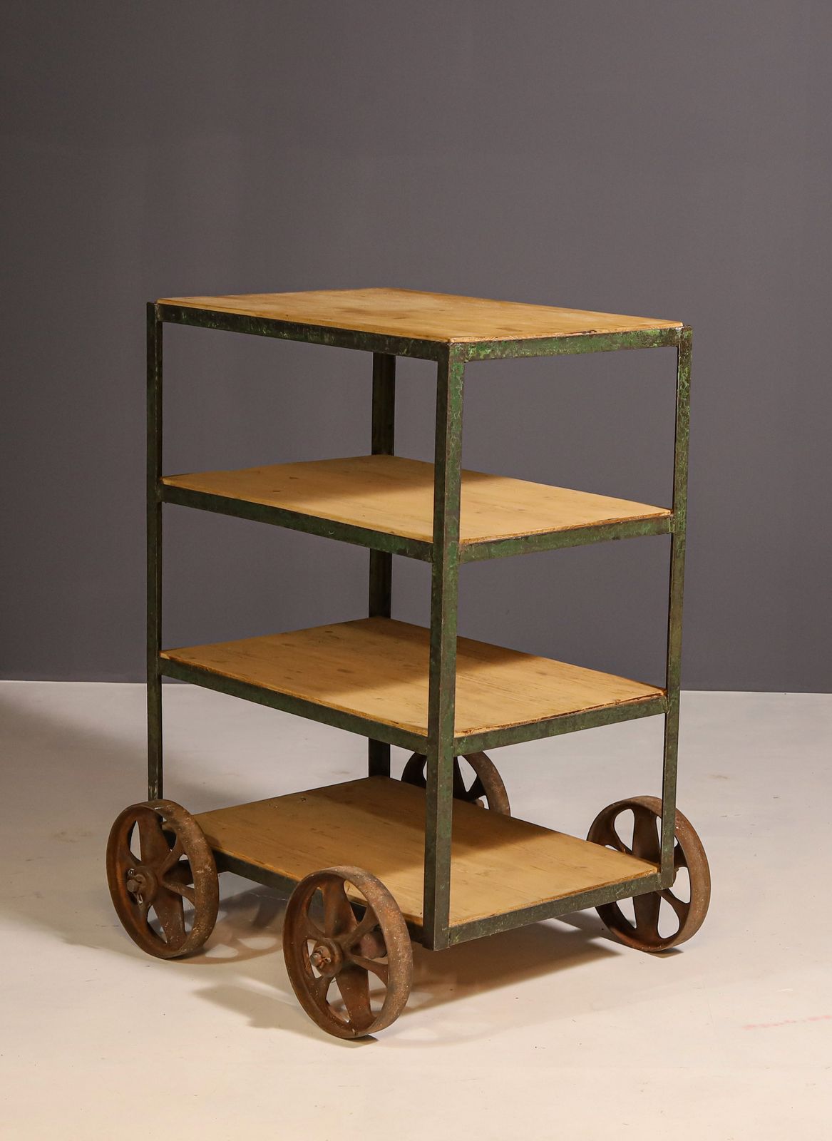 Vintage Industrial Shelf On Wheels From The 1960s, Czechoslovakia photo furniture